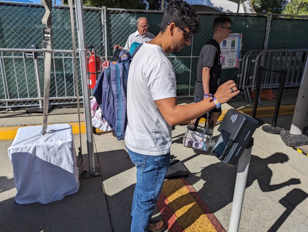 an attendee scanning their wristband to get into an event powered by Leap Event Technology