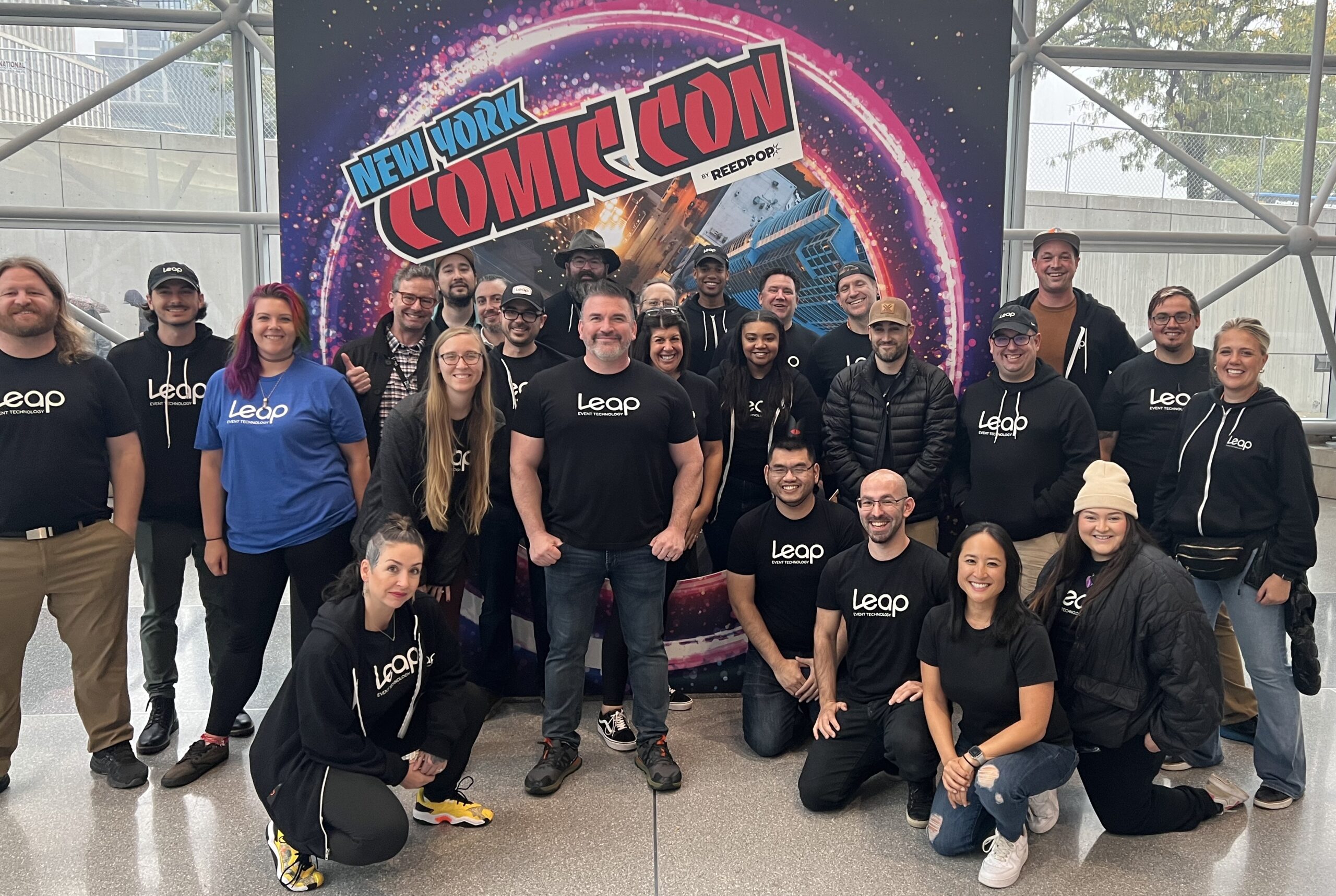 Leap Event Technology event operations team at New York Comic Con