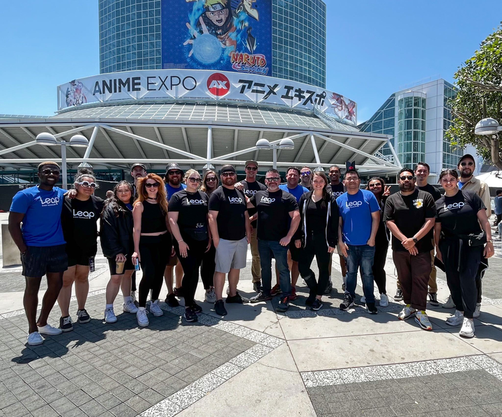 group of leap team members at anime expo