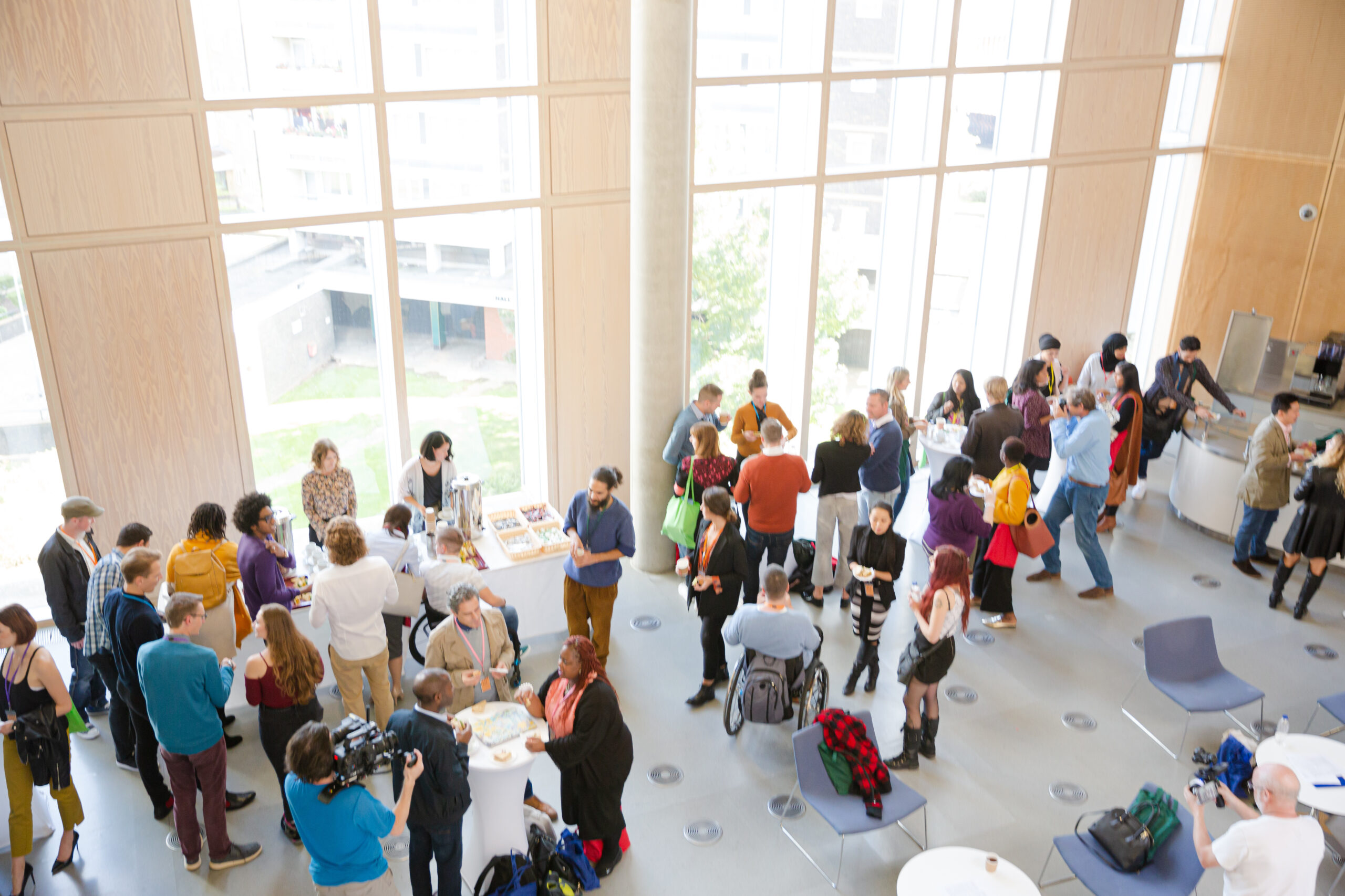 People talking during conference break