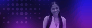 headshot of ariana singh on a purple background