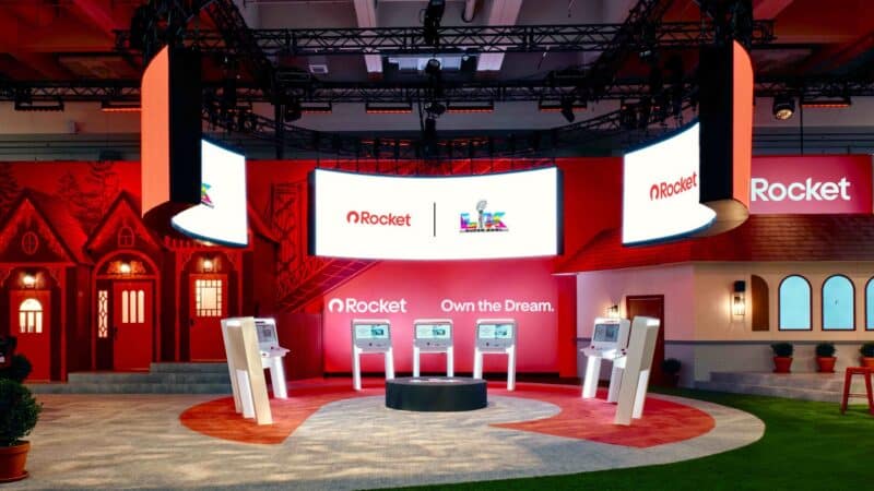 Rocket Mortgage activation booth at NFL Super Bowl Fan Experience