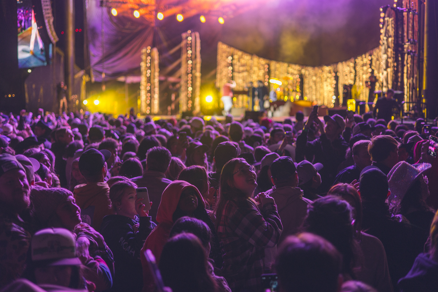 redwest concert attendees image pink/purple tones