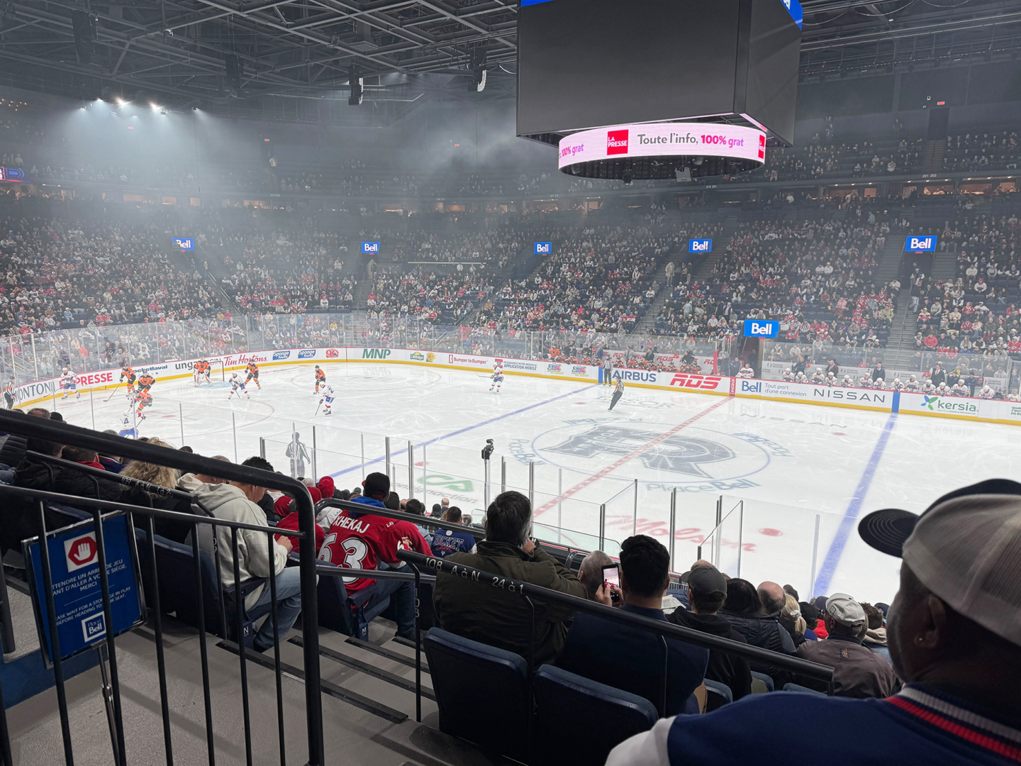 Hockey game in arena