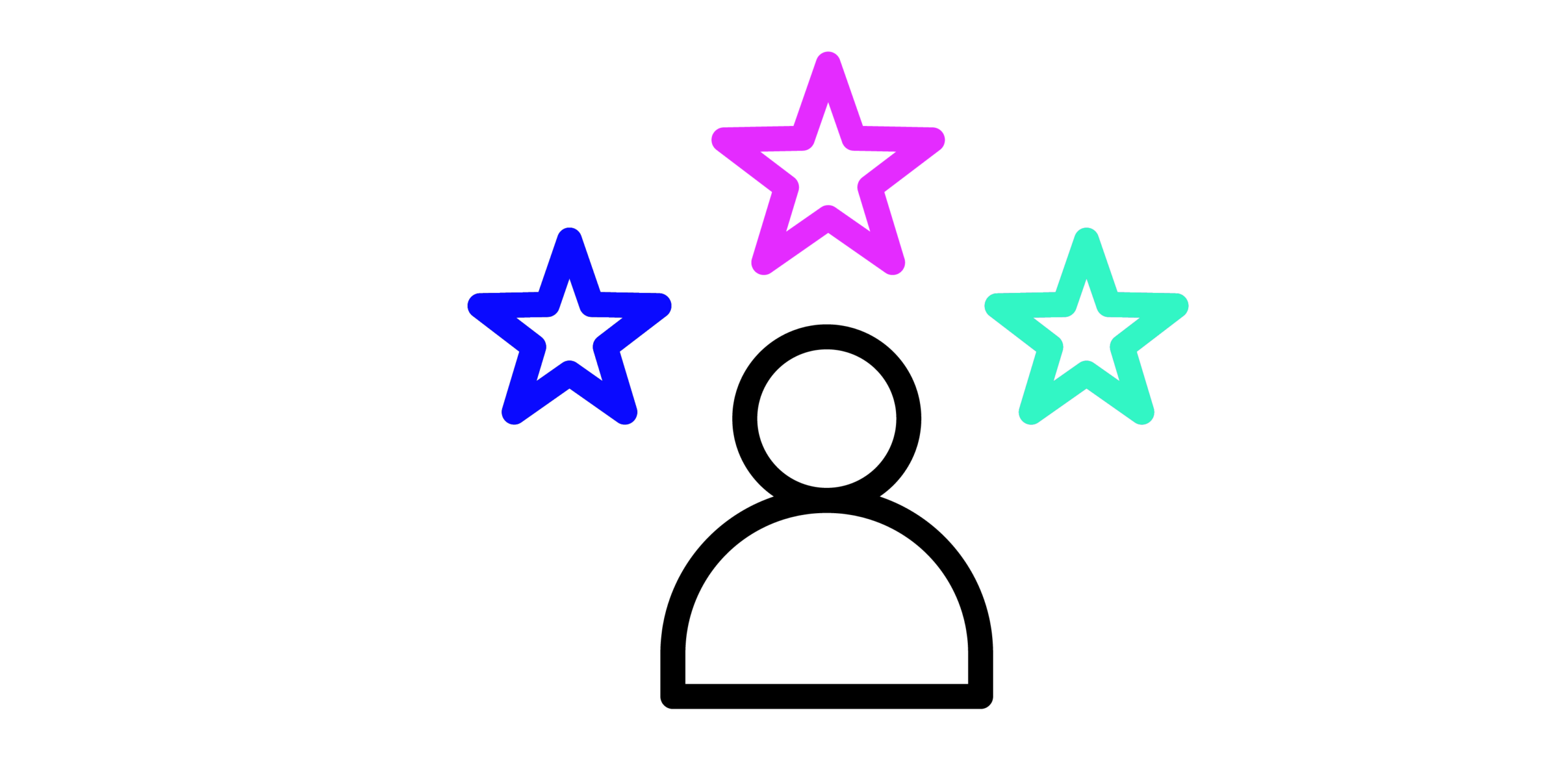 Icon of a user with stars
