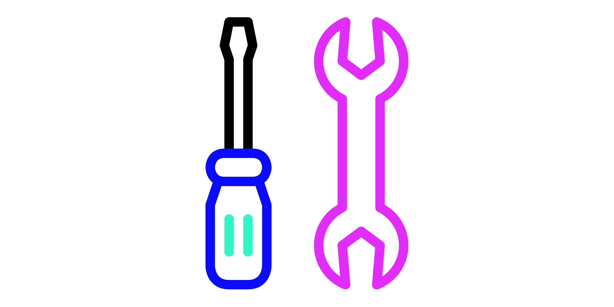 An icon featuring a screwdriver and a wrench