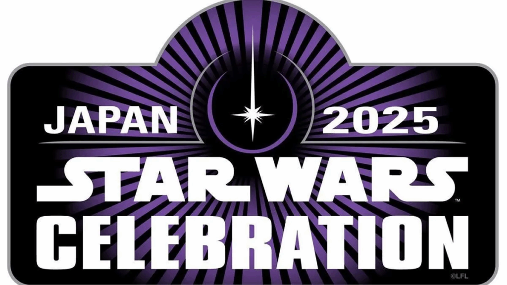 purple, white, and black logo for Star Wars Celebration in Japan